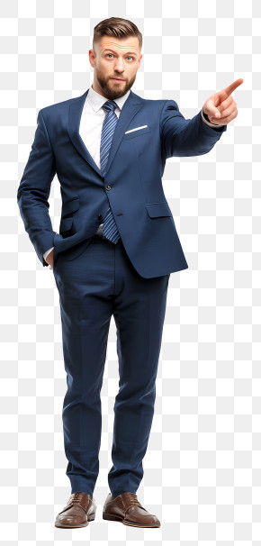 Executive Pointing Direction Photo PNG