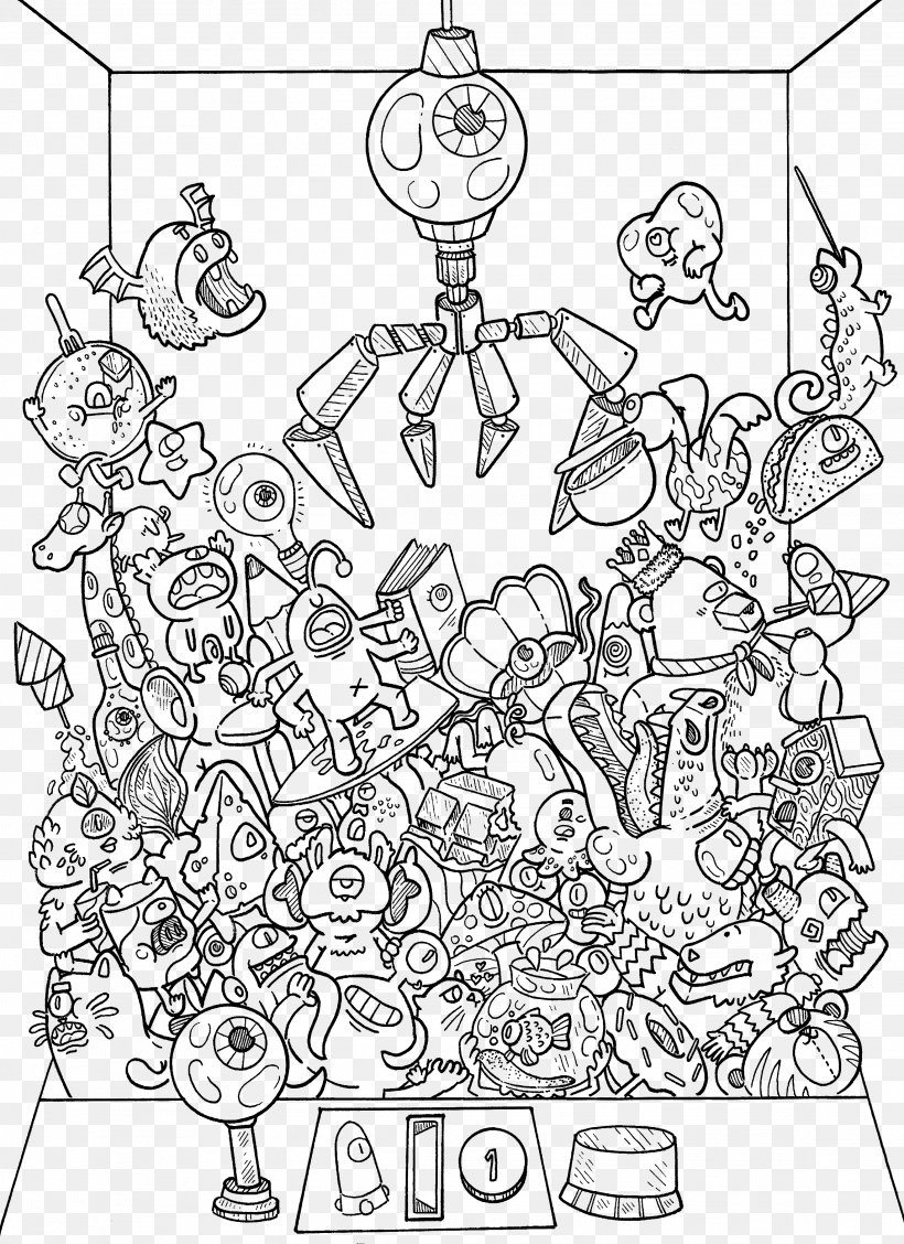 Doodle Invasion: Zifflin's Coloring Book Doodle Fusion: Zifflin's Coloring Book: Volume 2, PNG, 2289x3150px, Coloring Book, Activity Book, Adult, Area, Black And White Download Free