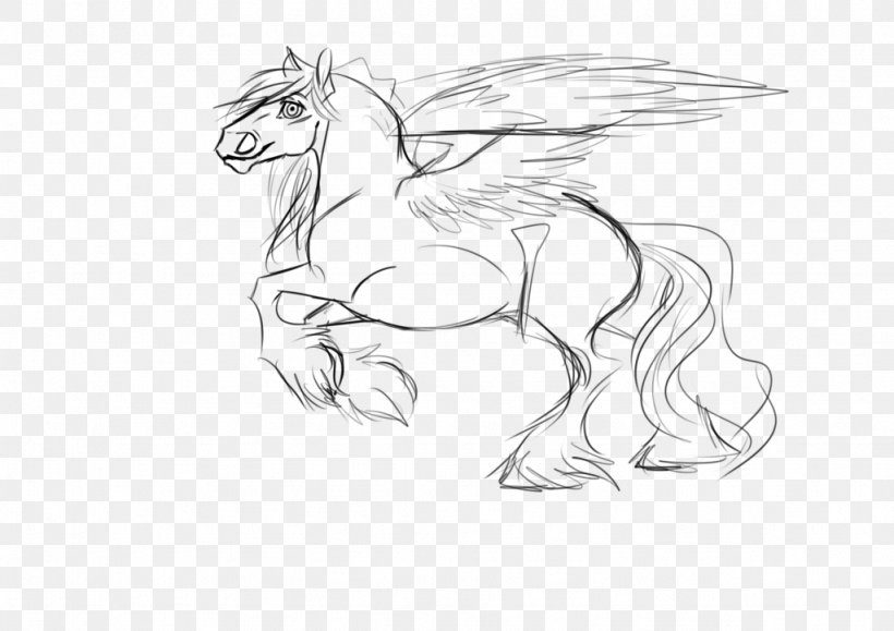 Mustang White Drawing Line Art Sketch, PNG, 1024x724px, Mustang, Animal Figure, Artwork, Black And White, Character Download Free