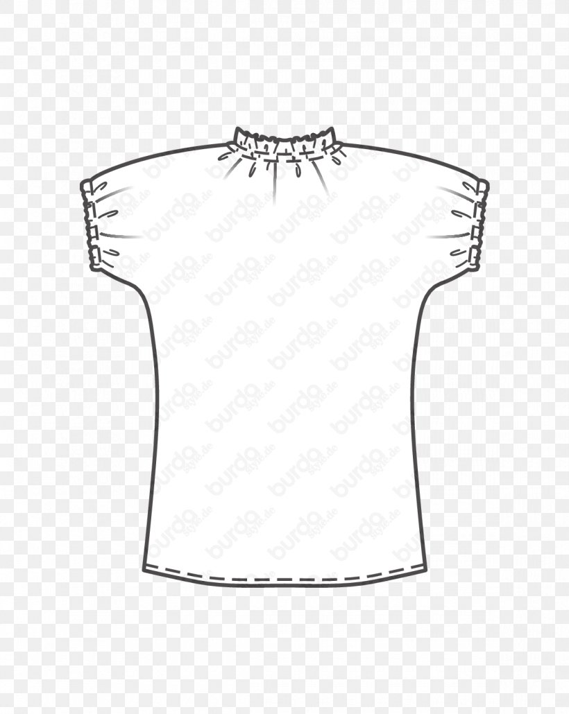T-shirt Sleeve Pattern Fashion Burda Style, PNG, 1170x1470px, Tshirt, Belt, Black, Black And White, Blouse Download Free