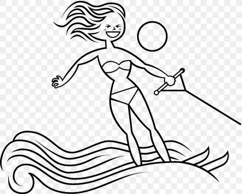 Water Skiing Sport Drawing, PNG, 850x680px, Watercolor, Cartoon, Flower, Frame, Heart Download Free