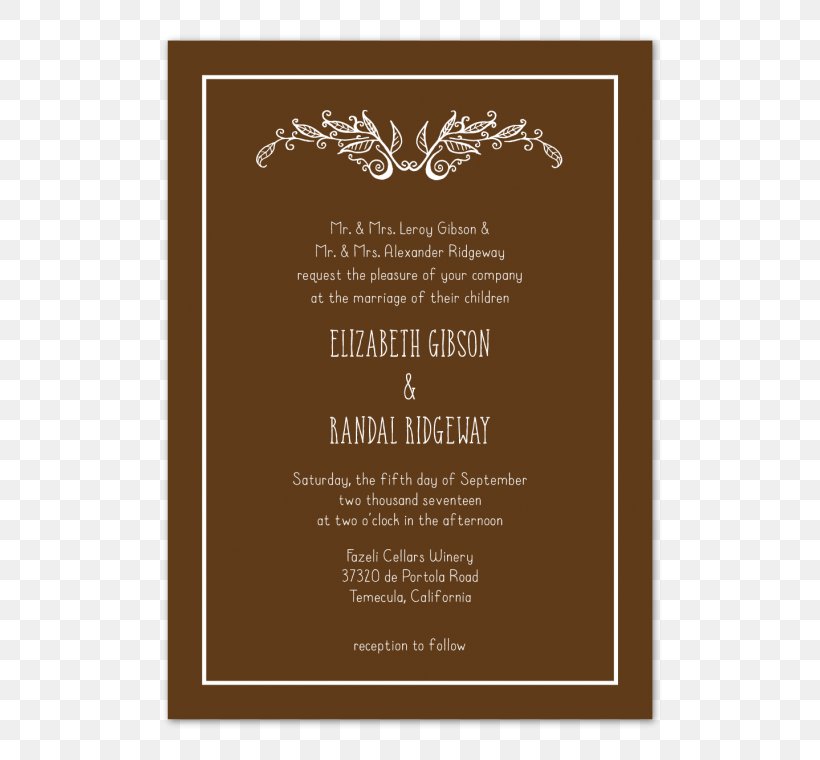 Wedding Invitation Convite Font, PNG, 570x760px, Wedding Invitation, Brown, Convite, Text, Wedding Download Free