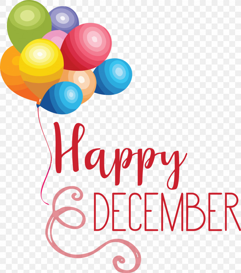 Happy December Winter, PNG, 2642x3000px, Happy December, Balloon, Meter, Party, Winter Download Free