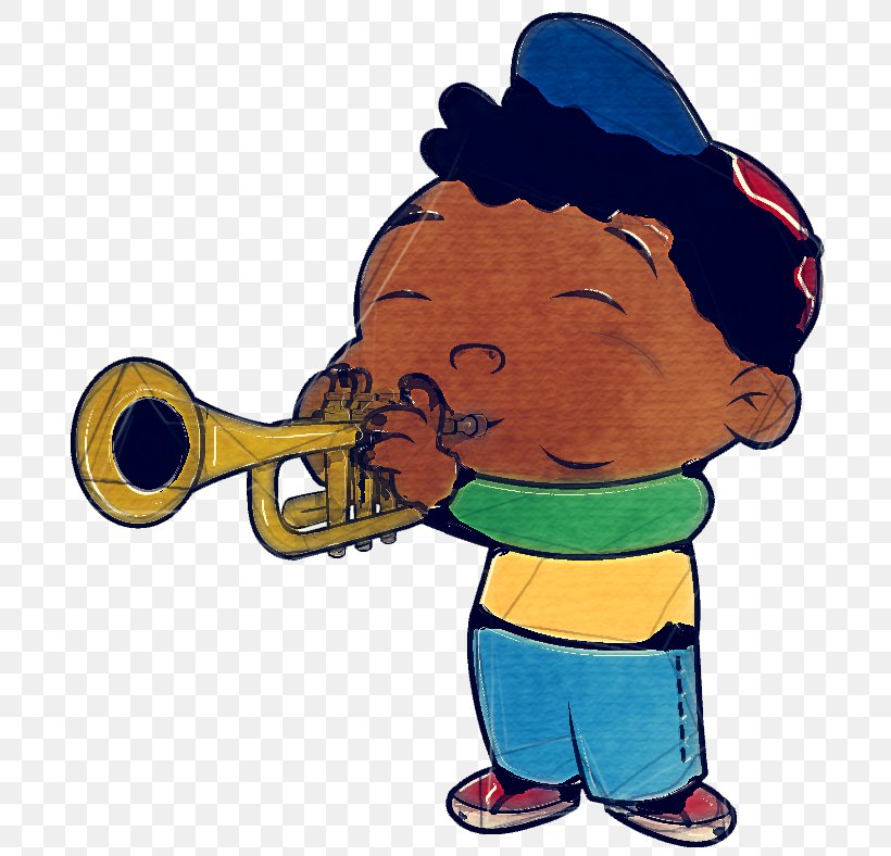 Cartoon Clip Art Trumpeter Musical Instrument Trumpet, PNG, 718x788px, Cartoon, Brass Instrument, Bugle, Musical Instrument, Trombone Download Free