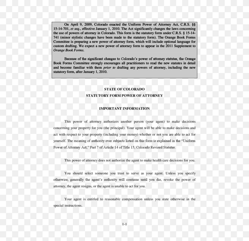 Power Of Attorney Form Revocation Document Colorado, PNG, 612x792px, Power Of Attorney, Area, Authority, Colorado, Document Download Free