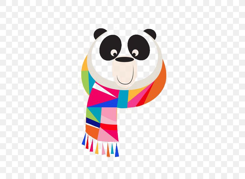 Giant Panda Scarf Illustration, PNG, 420x600px, Giant Panda, Art, Bear, Cartoon, Child Download Free