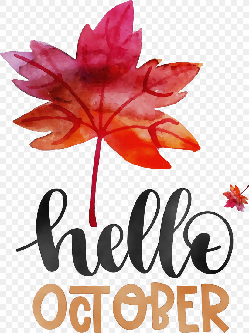 October, PNG, 1313x1758px, Hello October, Autumn, October, Paint, Watercolor Download Free