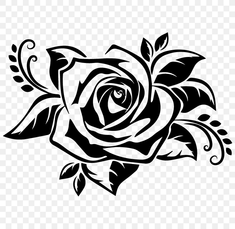 Wall Decal Bumper Sticker Rose, PNG, 800x800px, Decal, Adhesive, Art, Black, Black And White Download Free