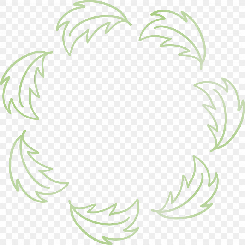 White Green Leaf Plant Line Art, PNG, 2996x3000px, Floral Frame, Flower Frame, Green, Leaf, Line Art Download Free