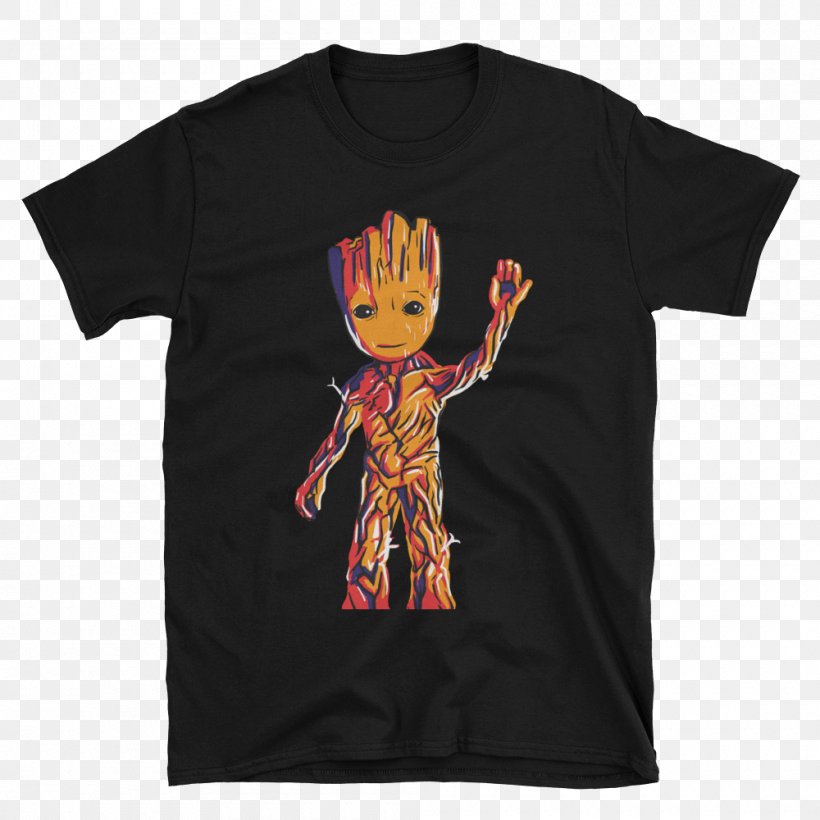 Baby Groot T-shirt Star-Lord Hoodie, PNG, 1000x1000px, Groot, Baby Groot, Black, Brand, Clothing Download Free