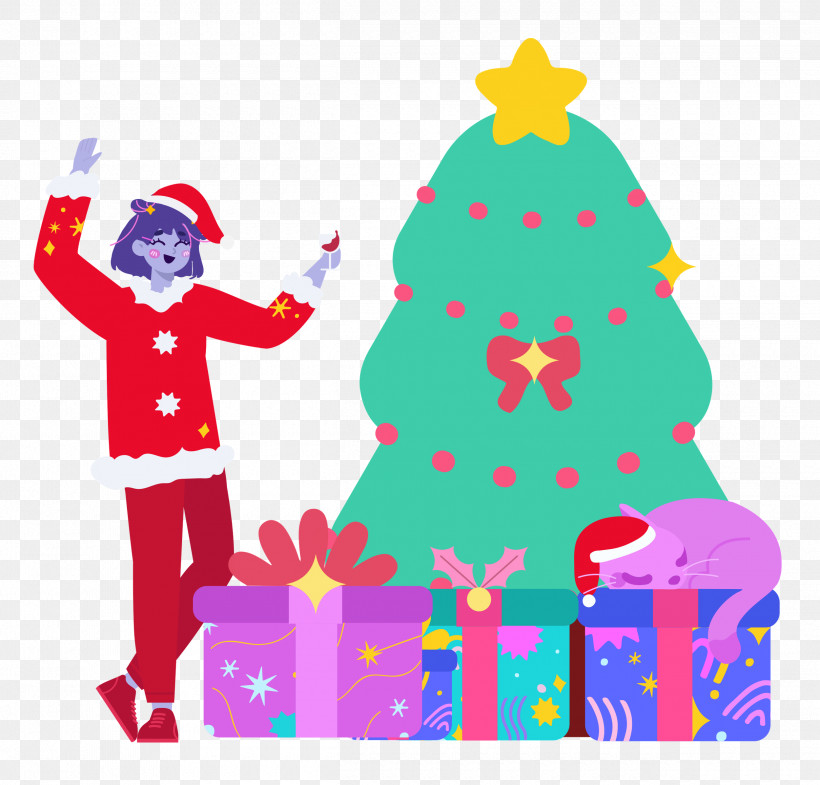 Christmas Tree Party Christmas, PNG, 2500x2395px, Christmas Tree, Bauble, Character, Christmas, Christmas Day Download Free