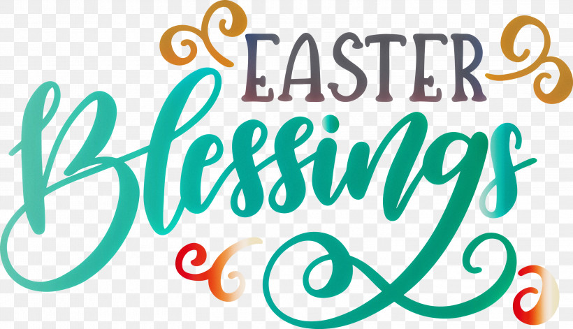 Happy Easter, PNG, 3000x1725px, Happy Easter, Calligraphy, Line, Text, Turquoise Download Free