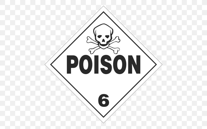 Dangerous Goods Placard HAZMAT Class 6 Toxic And Infectious Substances Toxicity United States Department Of Transportation, PNG, 512x512px, Dangerous Goods, Area, Black, Black And White, Brand Download Free