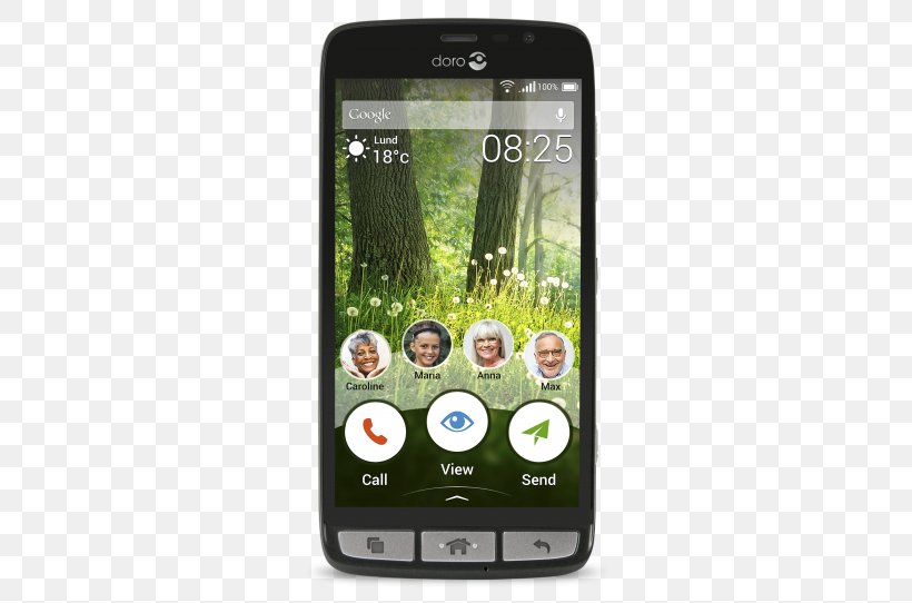 Smartphone Telephone 4G Hearing Loss Android, PNG, 542x542px, Smartphone, Android, Cellular Network, Communication Device, Doro Liberto 825 Download Free