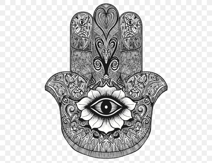 Hamsa Symbols Of Islam Evil Eye Religious Symbol, PNG, 500x628px, Hamsa, Amulet, Belief, Black And White, Evil Eye Download Free