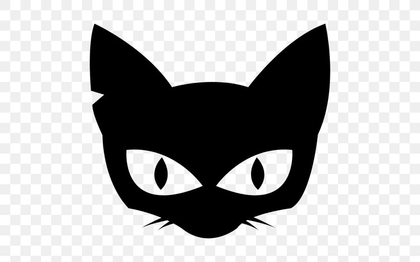 Black Cat Kitten Clip Art, PNG, 512x512px, Cat, Autocad Dxf, Bat, Black, Black And White Download Free