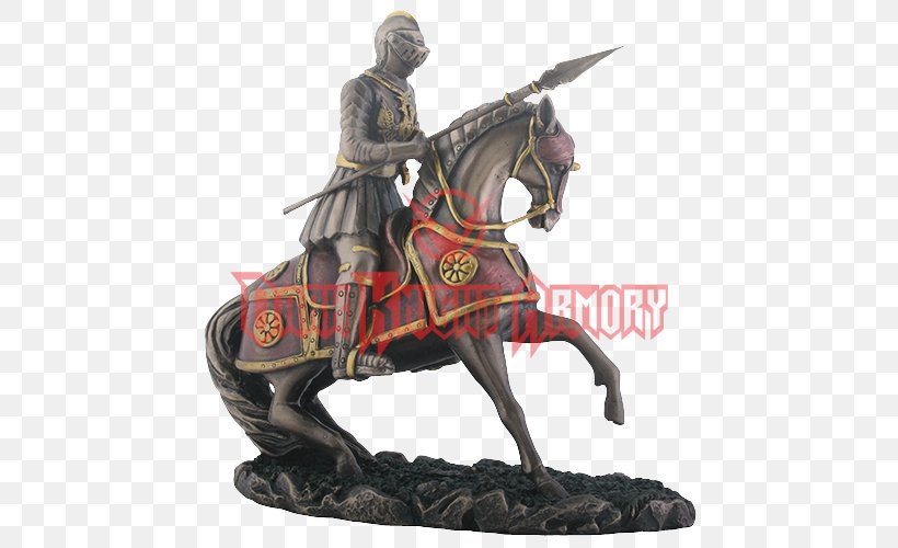 Knight Equestrian Statue Crusades Figurine, PNG, 500x500px, Knight, Armour, Barding, Battle Axe, Bronze Sculpture Download Free