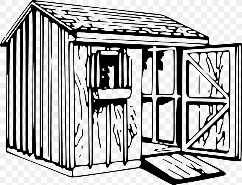 Shed Building Clip Art, PNG, 2400x1838px, Shed, Architecture, Area, Black, Black And White Download Free
