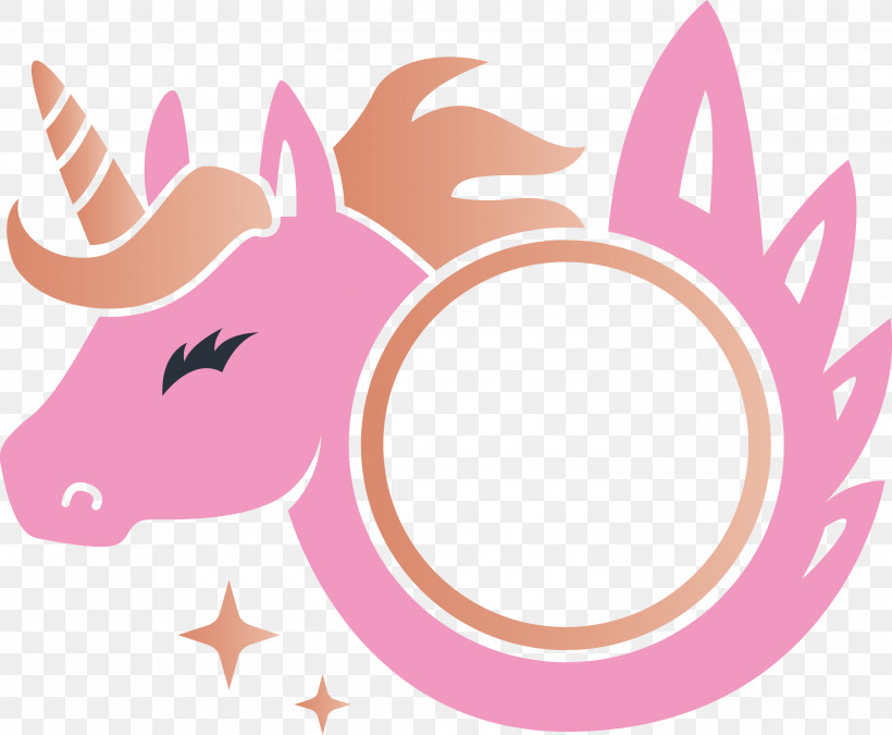 Unicorn Frame, PNG, 3000x2473px, Unicorn Frame, Cartoon, Ear, Material Property, Nose Download Free