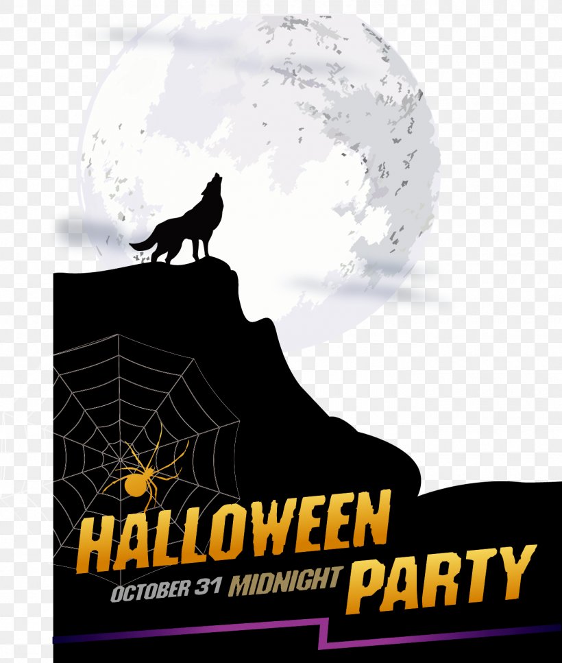 Halloween Poster Party Gray Wolf, PNG, 1370x1617px, Halloween, Advertising, Brand, Costume, Disguise Download Free