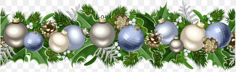 Christmas Decoration Garland Wreath Clip Art, PNG, 5000x1536px, Christmas, Blue, Branch, Christmas Card, Christmas Decoration Download Free