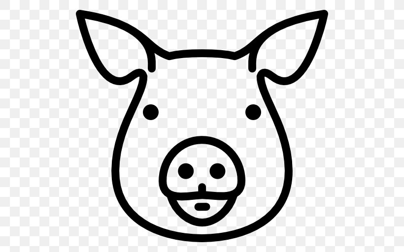 Domestic Pig Drawing, PNG, 512x512px, Pig, Black And White, Domestic Pig, Drawing, Head Download Free