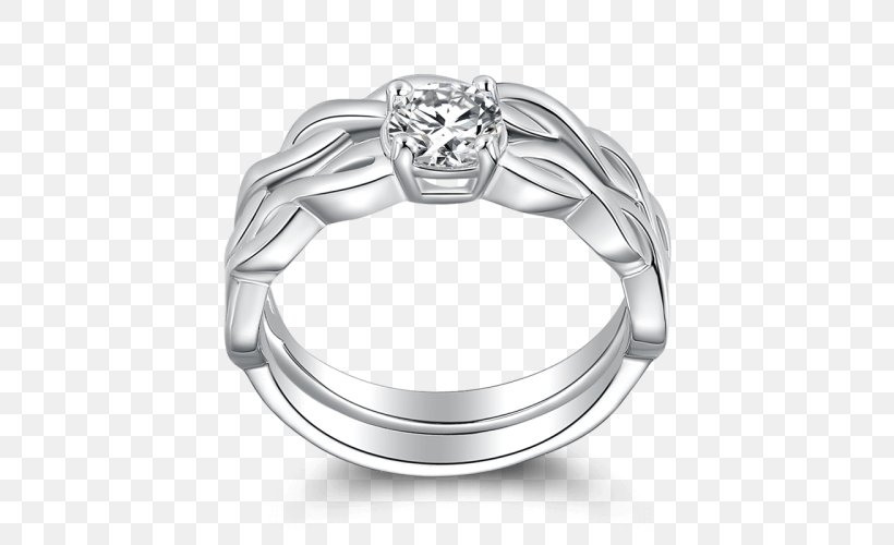 Wedding Ring Sterling Silver Bride, PNG, 500x500px, Ring, Bezel, Body Jewelry, Bride, Diamond Download Free