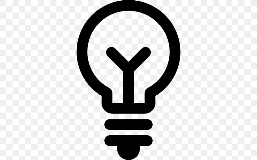 Incandescent Light Bulb Symbol, PNG, 512x512px, Incandescent Light Bulb, Aseries Light Bulb, Black And White, Electricity, Hotel Download Free