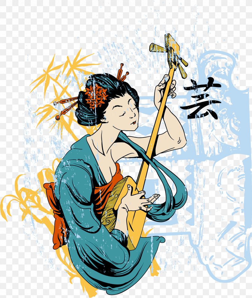 Japan T-shirt Illustration, PNG, 1690x1999px, Japan, Art, Designer, Fictional Character, Geisha Download Free
