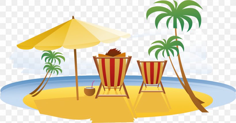 Beach Vacation Seaside Resort Travel, PNG, 1923x1001px, Beach, Area, Deckchair, Flat Design, Resort Download Free