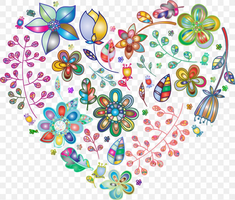 Flower Desktop Wallpaper Heart Clip Art, PNG, 2304x1972px, Flower, Area, Art, Artwork, Color Download Free