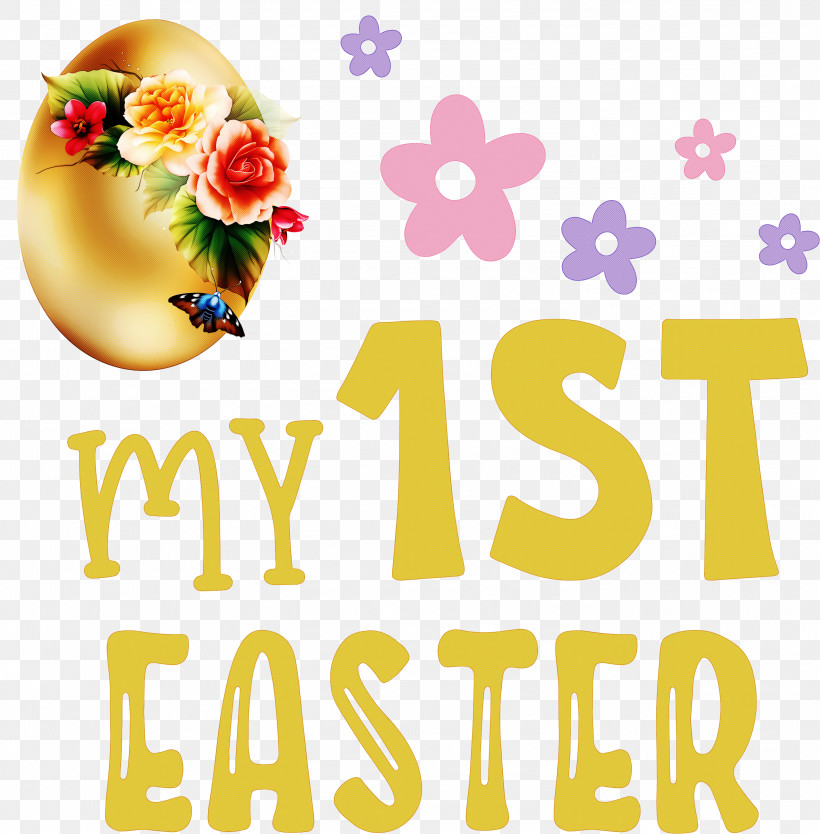 My 1st Easter Happy Easter, PNG, 2949x3000px, My 1st Easter, Floral Design, Happiness, Happy Easter, Logo Download Free