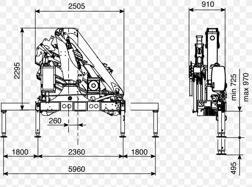 Mobile Crane Truck Drawing Machine, PNG, 852x631px, Crane, Artwork, Black And White, Diagram, Drawing Download Free