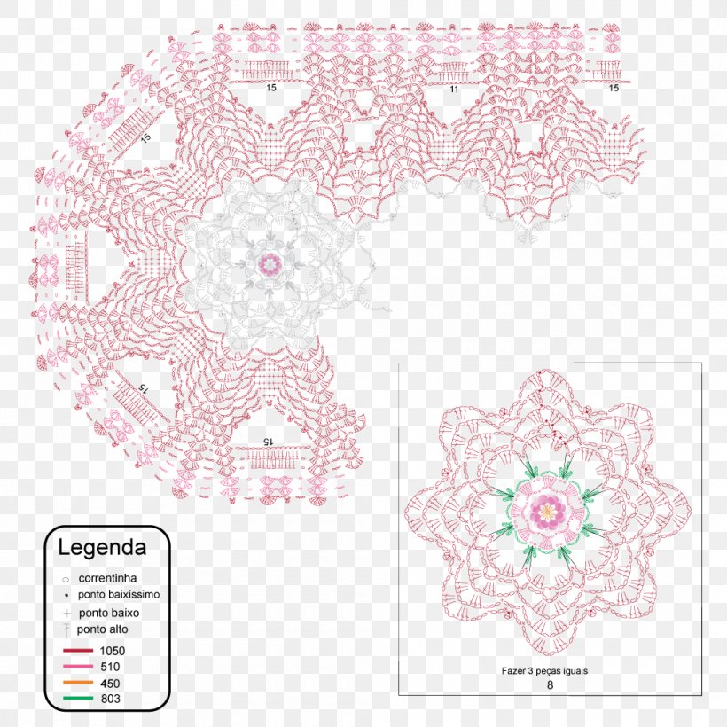 Crochet Doily Needlework Line Pattern, PNG, 1000x1000px, Crochet, Craft, Doily, Flower, Needlework Download Free