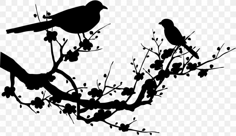 Cherry Blossom Vector Graphics Image Tree, PNG, 1500x867px, Cherry Blossom, Art, Beak, Bird, Blackandwhite Download Free