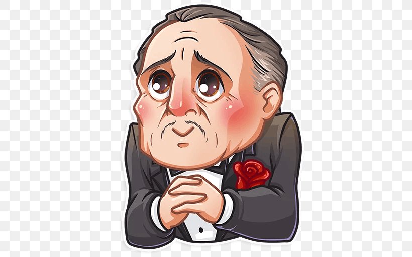 Vito Corleone Telegram Sticker The Godfather, PNG, 512x512px, Watercolor, Cartoon, Flower, Frame, Heart Download Free