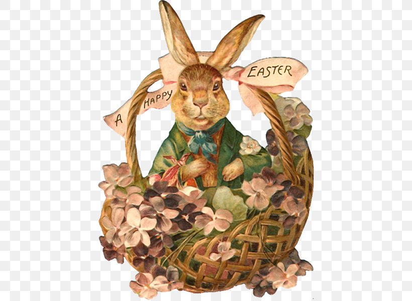 Easter Bunny Easter Basket Easter Postcard, PNG, 431x600px, Easter Bunny, Antique, Basket, Easter, Easter Basket Download Free