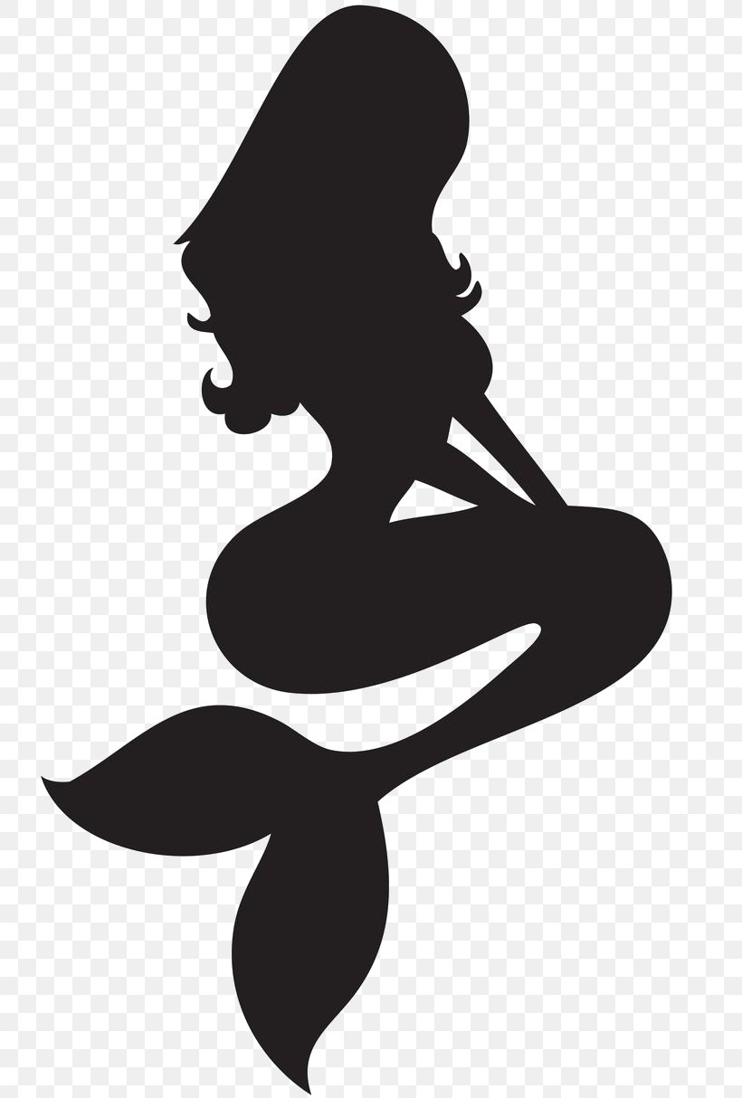Ariel Mermaid Silhouette The Prince, PNG, 736x1214px, Ariel, Art, Black, Black And White, Decal Download Free