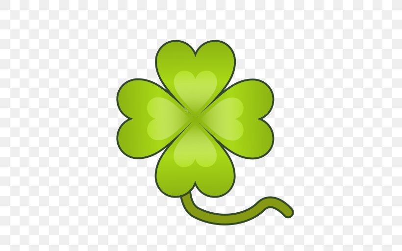 Four-leaf Clover Symbol Emoji Shamrock, PNG, 512x512px, Fourleaf Clover, Clover, Emoji, Emojipedia, Emoticon Download Free