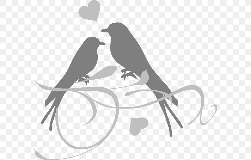 wedding love birds clipart black and white