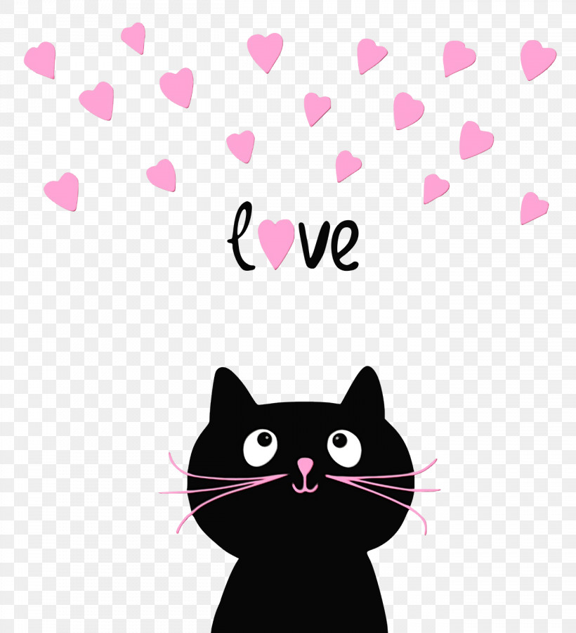 Cat Kitten Pink Cat Black Cat Whiskers, PNG, 1312x1440px, Watercolor, Black Cat, Cartoon, Cat, Fur Download Free