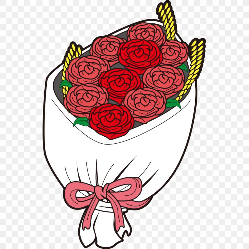 Beach Rose Floral Design Red Nosegay, PNG, 1000x1000px, Watercolor, Cartoon, Flower, Frame, Heart Download Free