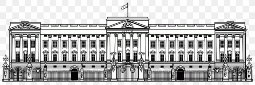Buckingham Palace Drawing Building Architecture, PNG, 900x300px, Buckingham Palace, Architecture, Black And White, British Royal Family, Building Download Free