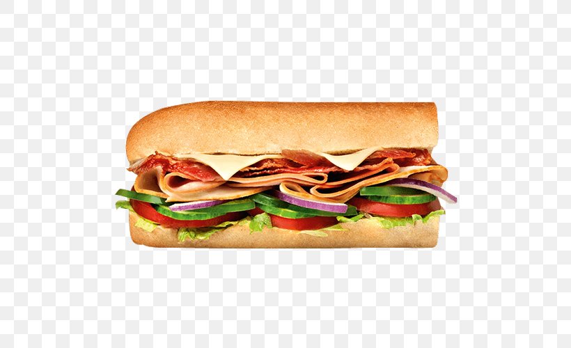 Turkey Ham Subway Sandwich Bacon, PNG, 500x500px, Ham, American Food, Bacon, Baguette, Baked Goods Download Free