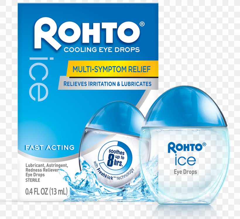 Eye Drops & Lubricants Rohto Redness Cooling Eye Drops Rohto Pharmaceutical Clear Eyes Maximum Redness Relief, PNG, 912x834px, Eye Drops Lubricants, Allergy, Brand, Cream, Drop Download Free