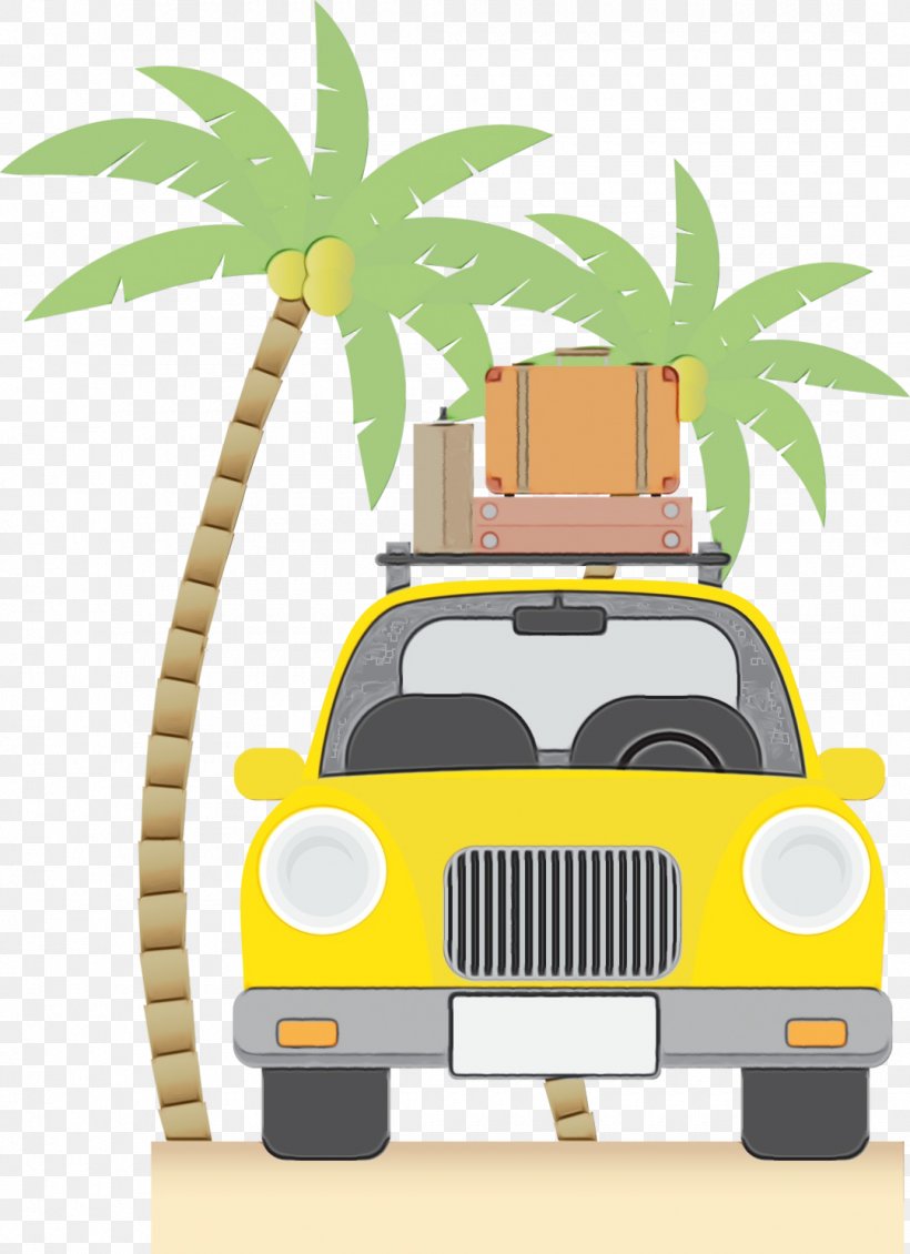 Summer Palm Tree, PNG, 1080x1489px, Watercolor, Baggage, Car, Cartoon, Compact Car Download Free