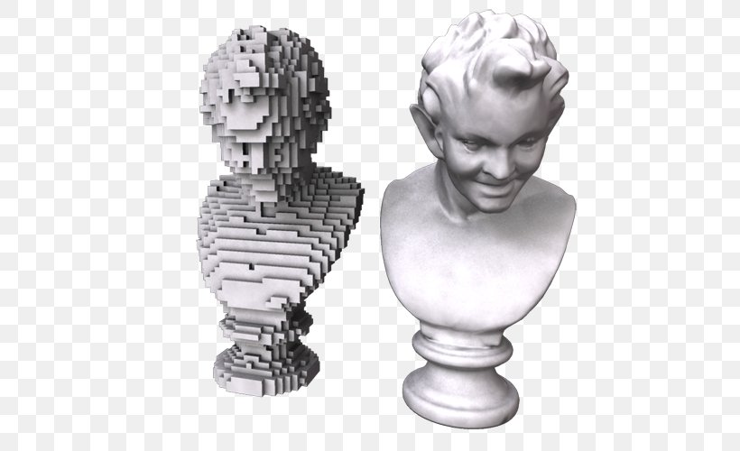 Geometry Voxel Polygon Mesh Face, PNG, 500x500px, Geometry, Classical Sculpture, Face, Figurine, Head Download Free