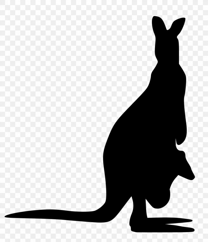Kangaroo Silhouette Clip Art, PNG, 860x1000px, Kangaroo, Black, Black And White, Boxing Kangaroo, Cat Download Free