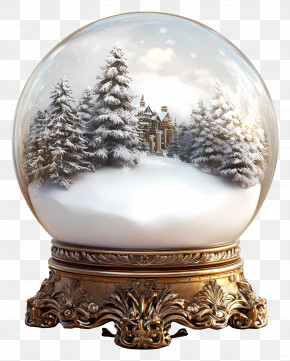 Christmas - Snow Globe With Winter Scene PNG