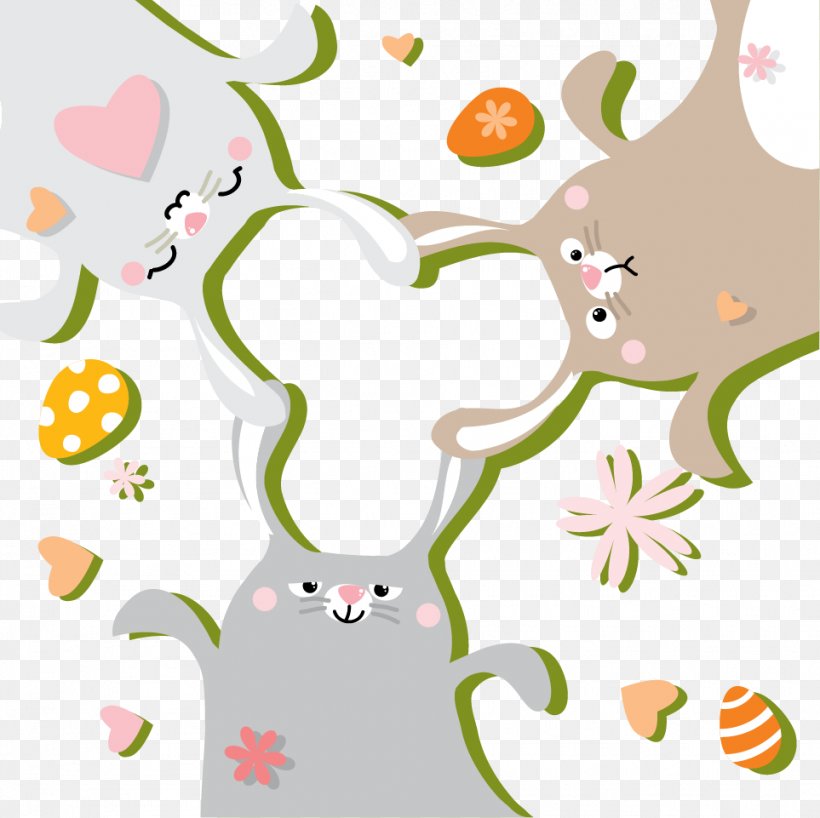 Easter Bunny Easter Egg Rabbit, PNG, 963x961px, Easter Bunny, Area, Art, Artwork, Border Download Free
